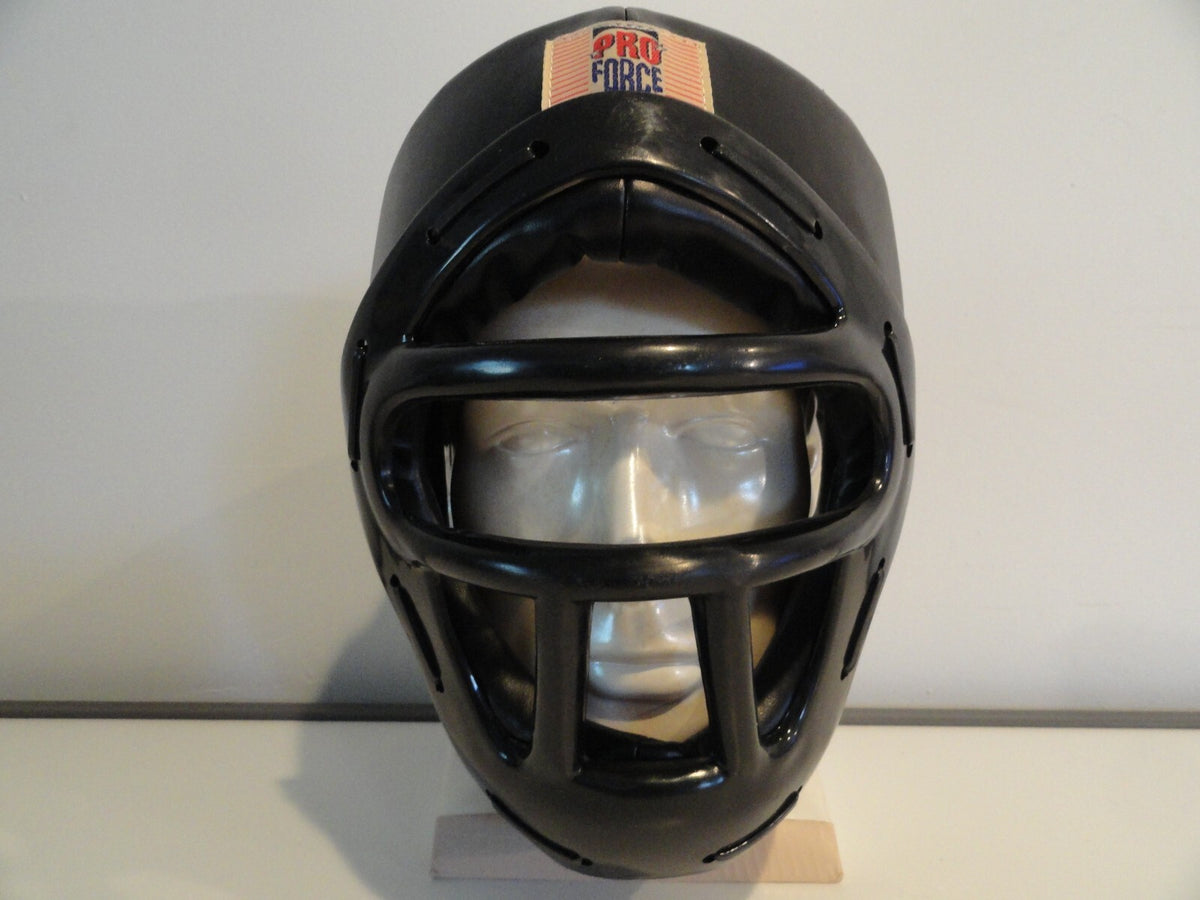 Adult MMA Headguard with Face Cage - Black Vinyl Sparring Gear