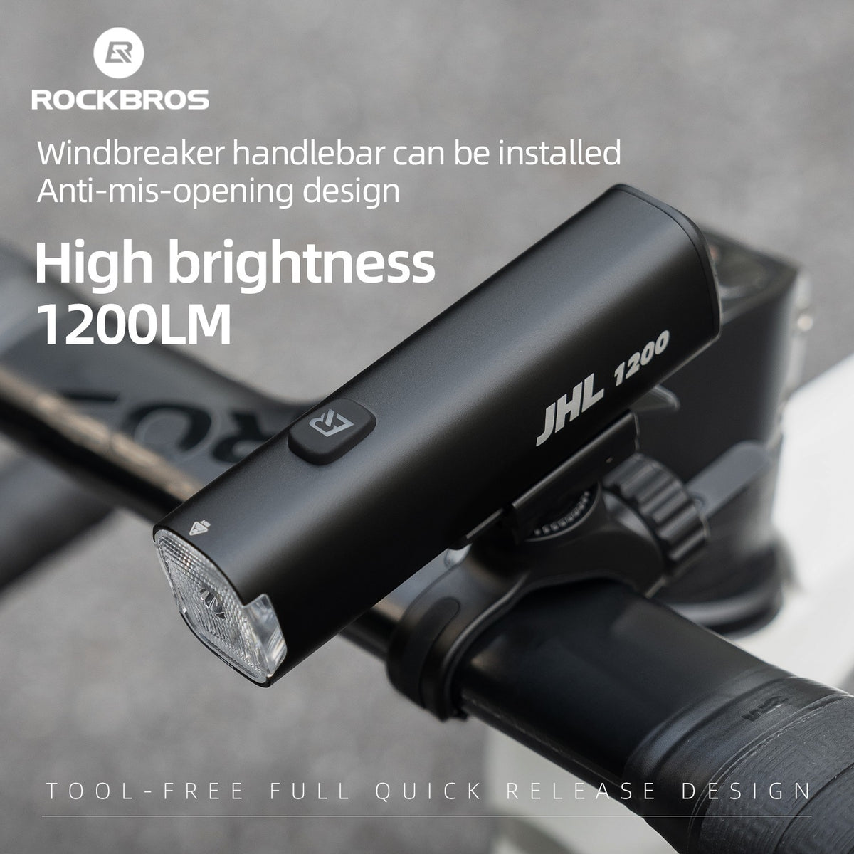 High-Brightness Bicycle Headlight 1200LM 360° Rotating Adjustable Base