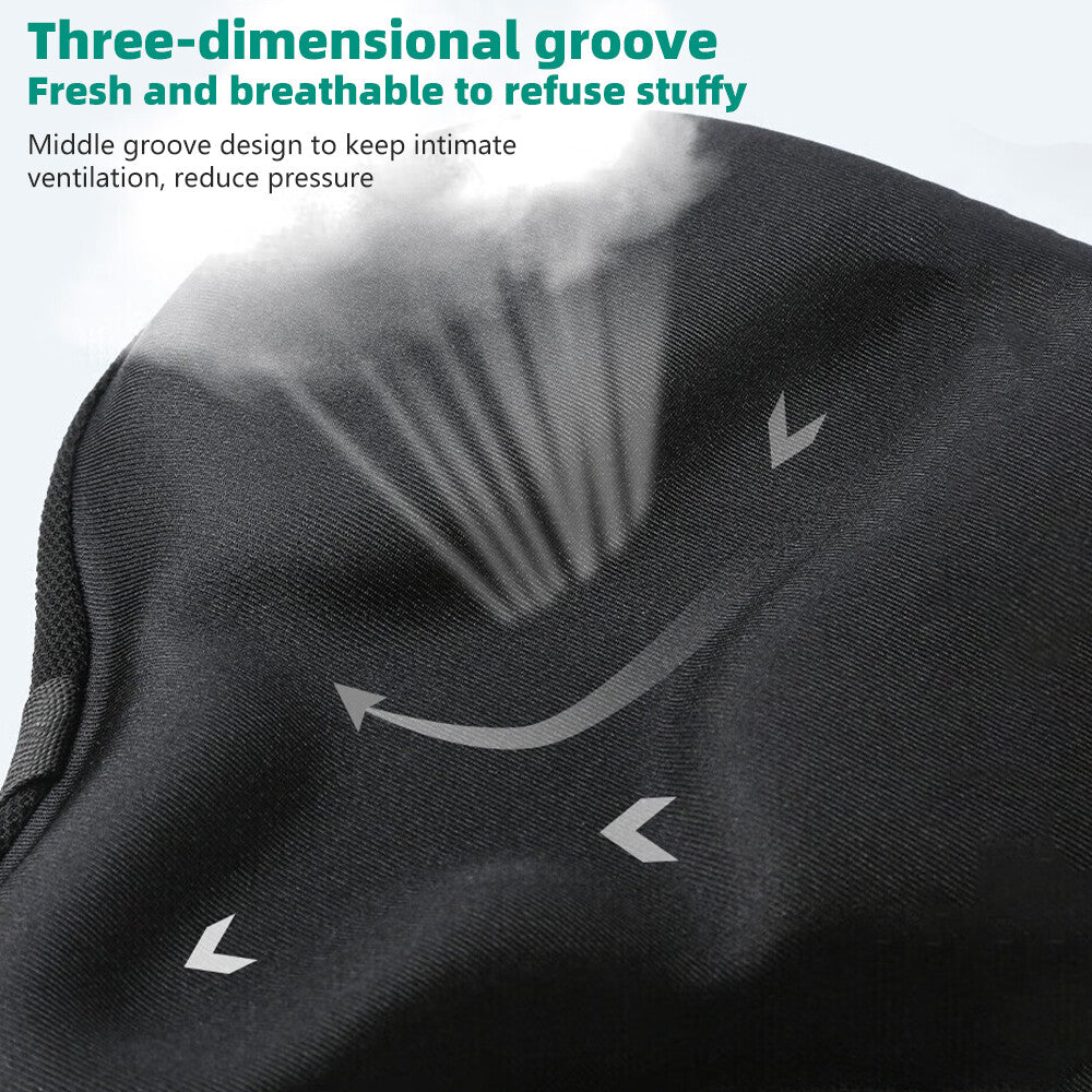 Large Wide Gel Bike Seat Cushion - Shock Absorbing Bicycle Saddle Cover