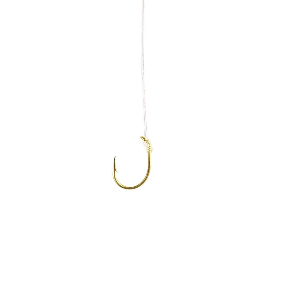 Salmon Egg Hooks - Gold Size 12, Snelled Fishing Hooks 6-Pack