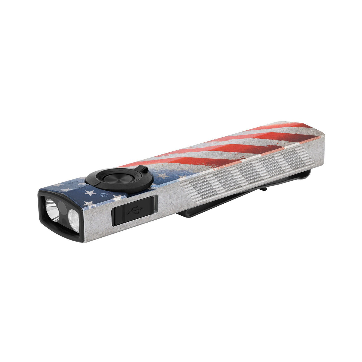 High-Lumen Dual-Switch Tactical Flashlights with UV & Laser - Stars & Stripes Edition