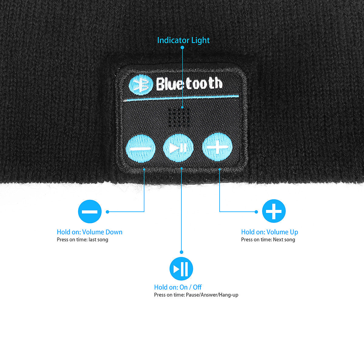 Winter Bluetooth Beanie Hat with Headset and Microphone, Wireless Audio