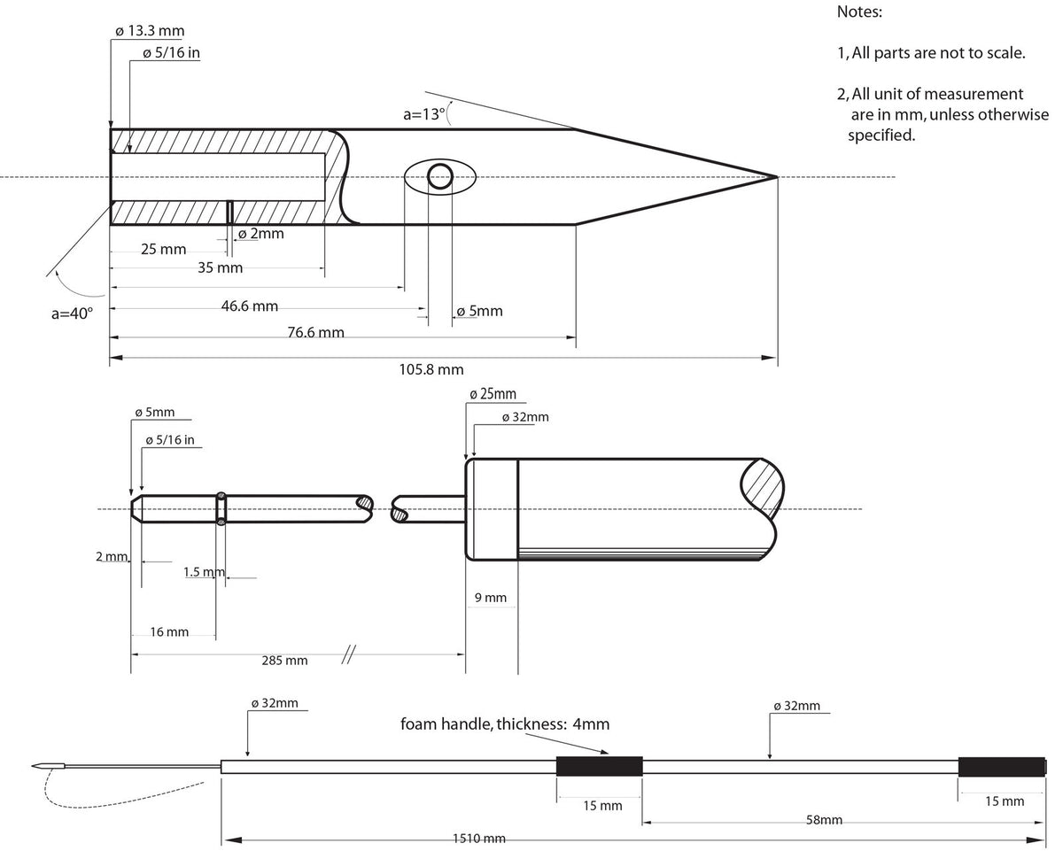 Floatable Harpoon with Detachable Stainless Steel Head for Big Fish Fishing