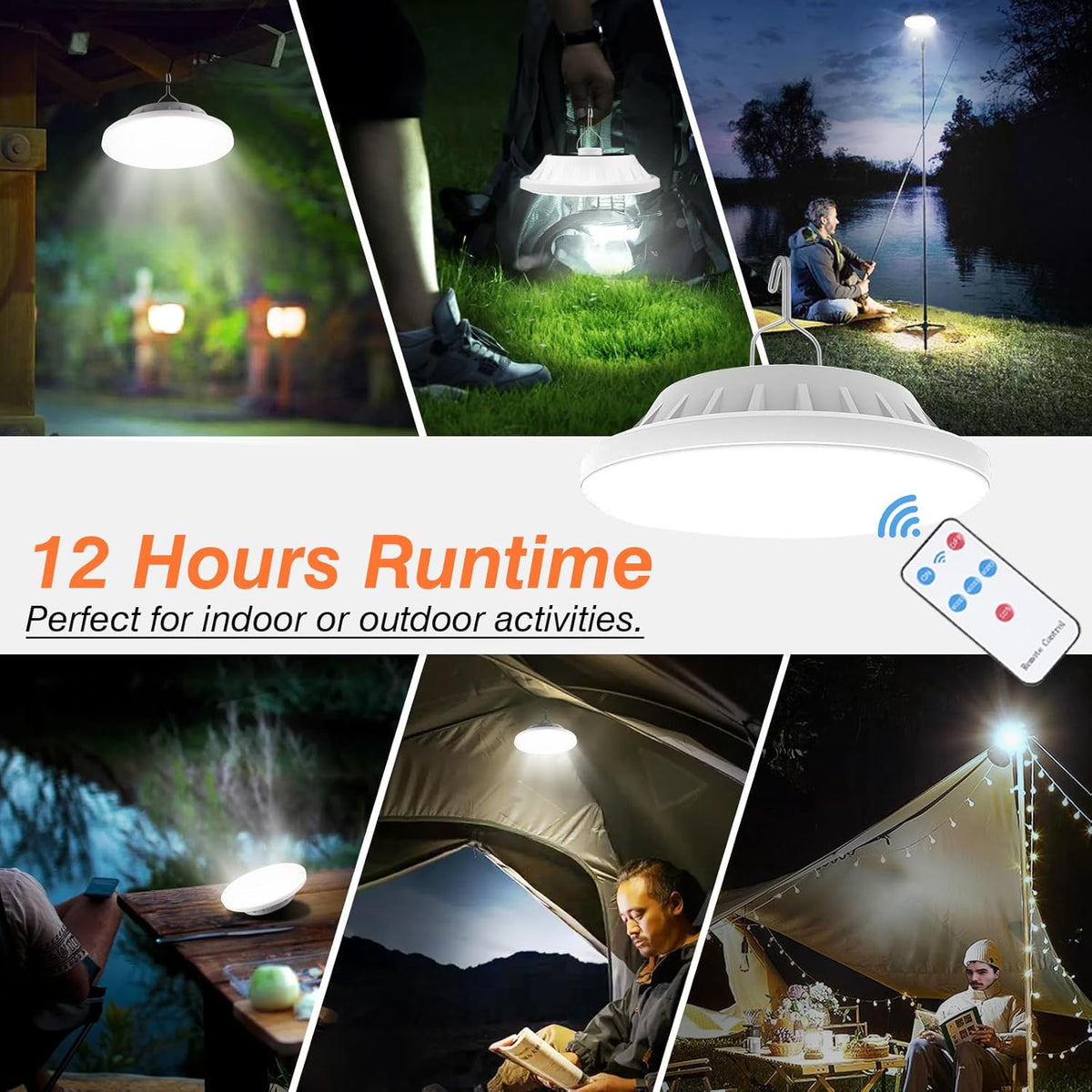 Rechargeable Solar Camping Lantern with Remote, Waterproof & Bright LED Light