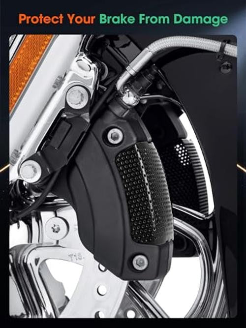Black Motorcycle Front Brake Caliper Covers - Protective & Heat Emission