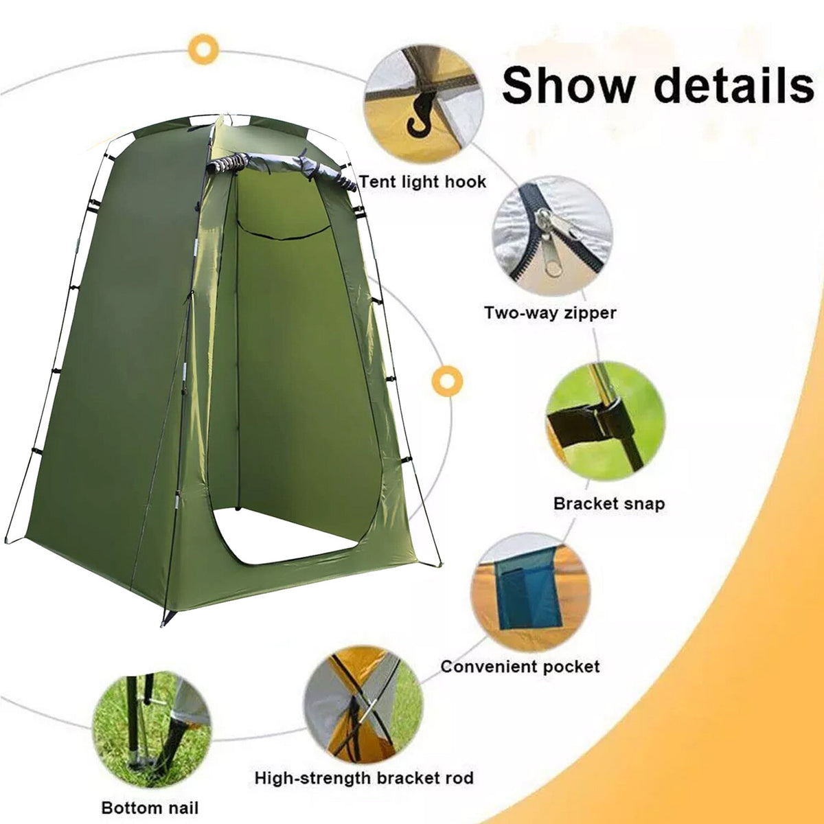 Portable Camping Shower Tent Waterproof Privacy Shelter for Outdoor Use