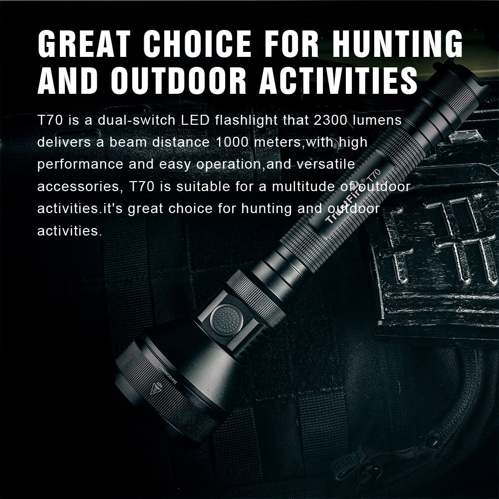 Waterproof Tactical Flashlight 2300 Lumens Hunting & Searchlight