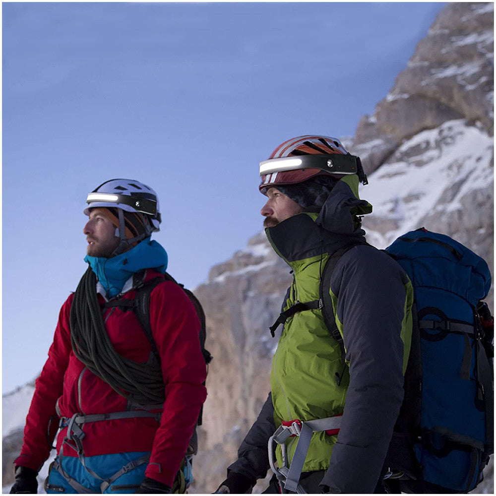 Rechargeable LED Headlamp with 230° Wide Beam & 5 Light Modes - USB Powered
