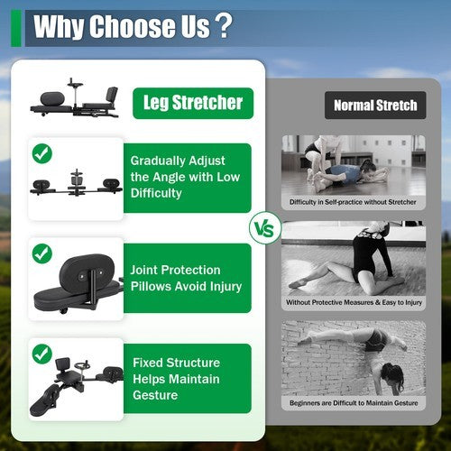 Leg Stretching Machine with 180° Splits Range for Fitness & Flexibility