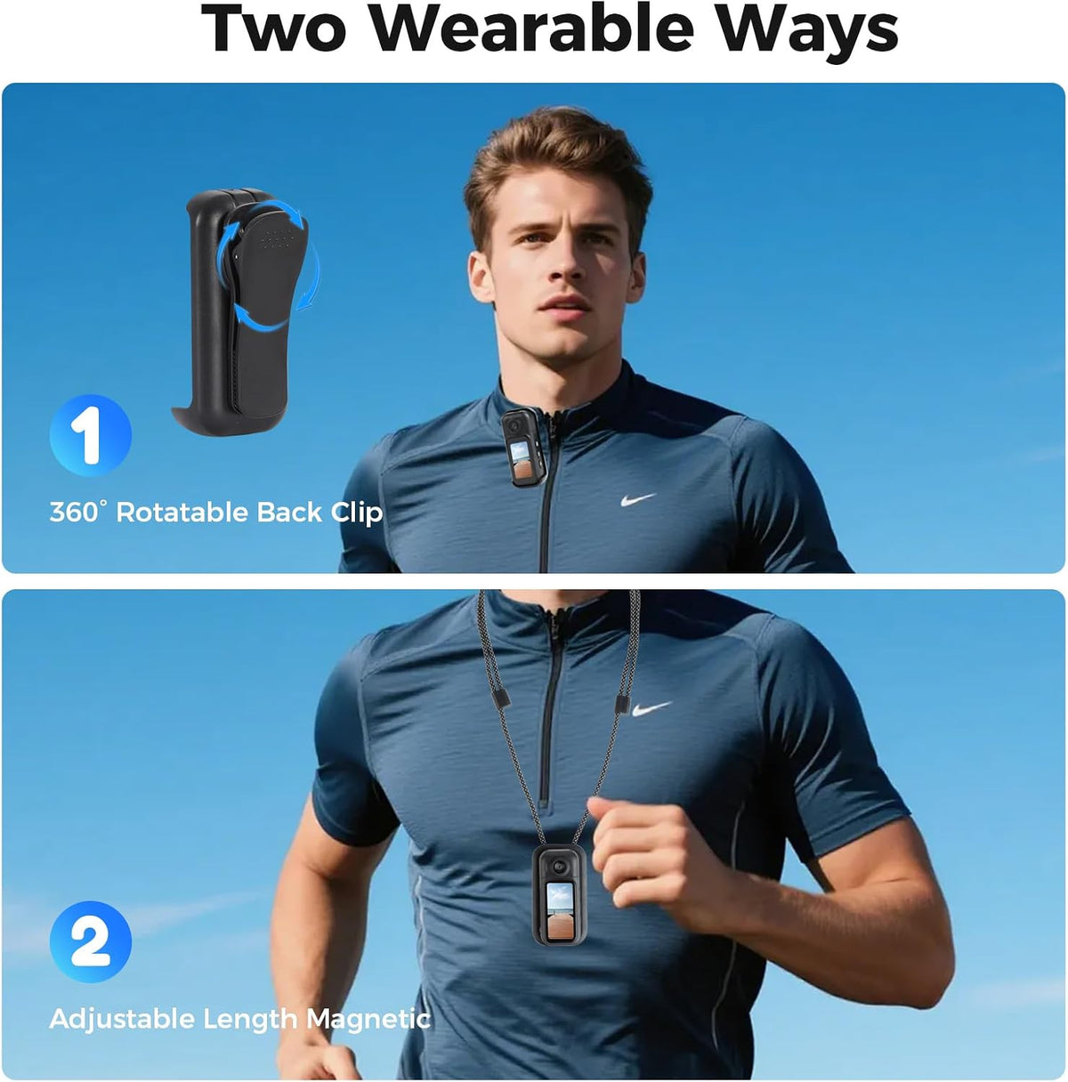 4K Mini Body Camera with 64GB Memory - Wearable Action Cam for Cycling & Outdoor Use