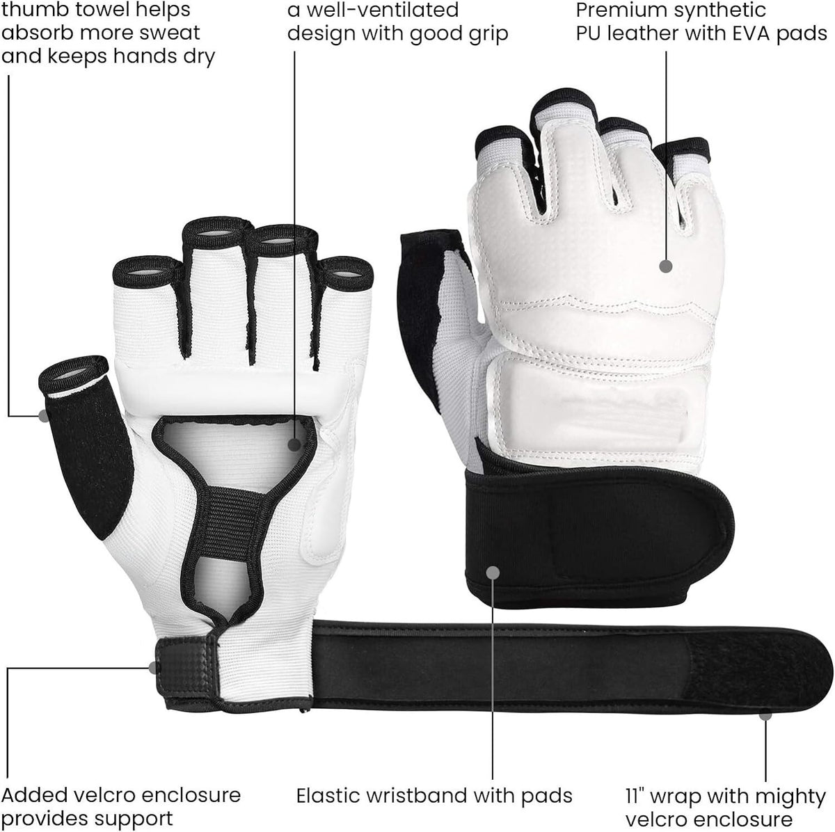Martial Arts Sparring Gloves and Foot Protectors Set for Men Women - High-Quality Leather