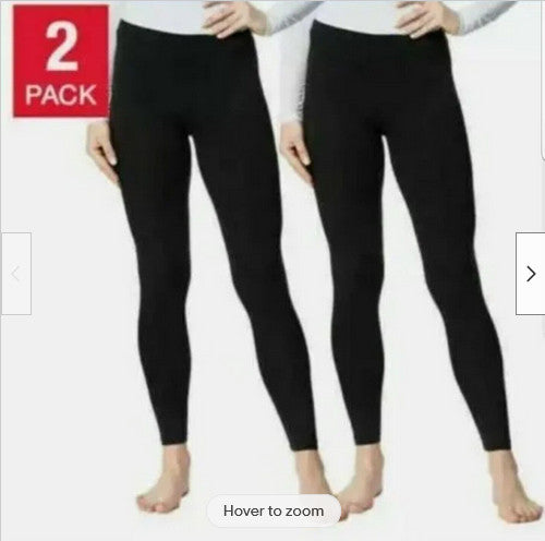 Women's Ultra Light Base Layer Pants - 2 Pack Black Sizes S