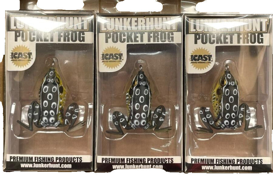 3 Pack Frog Fishing Lures 1.75" Croaker Color Topwater Weedless Bait
