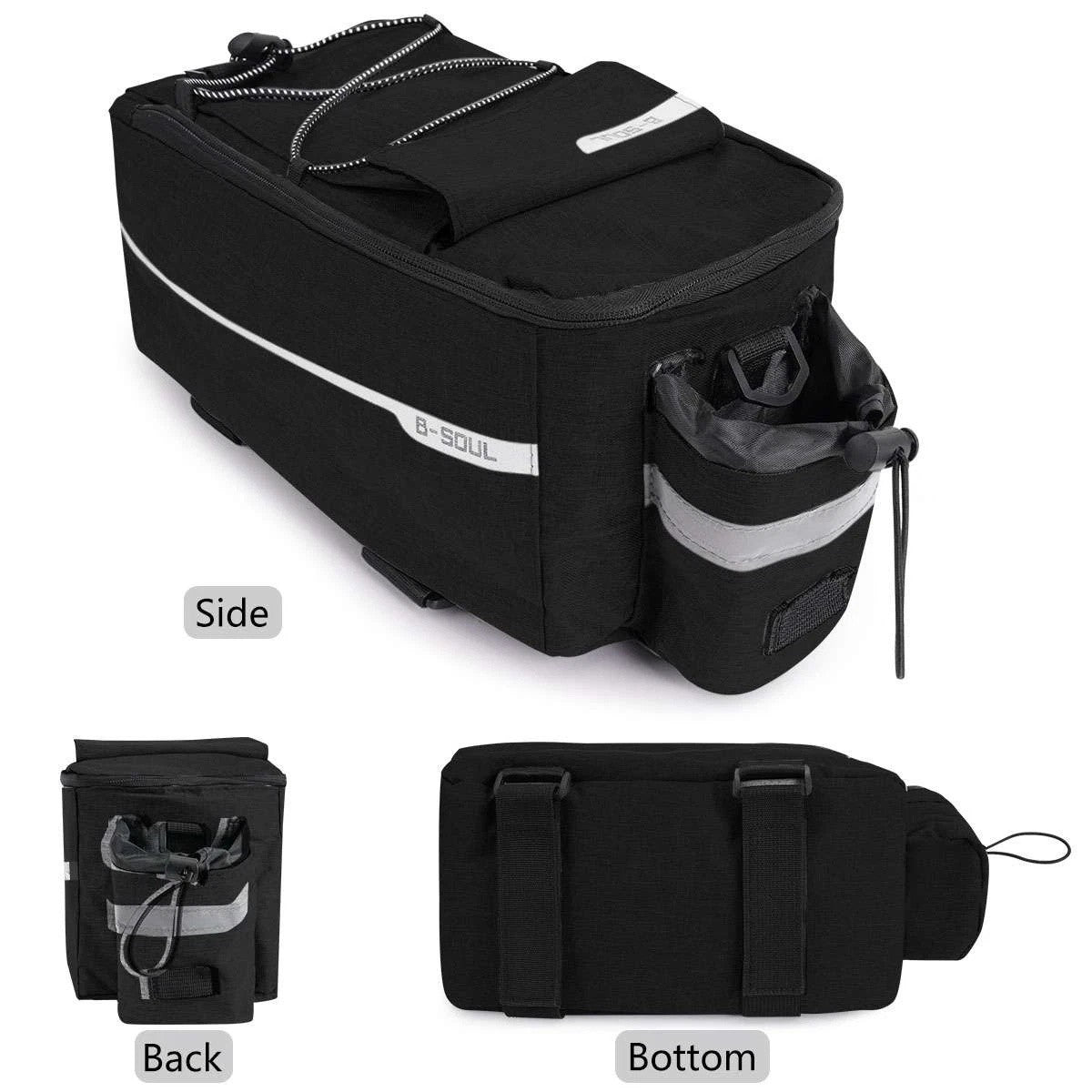 Waterproof Bicycle Rear Seat Pannier Bag with Reflective Elements and Large Capacity