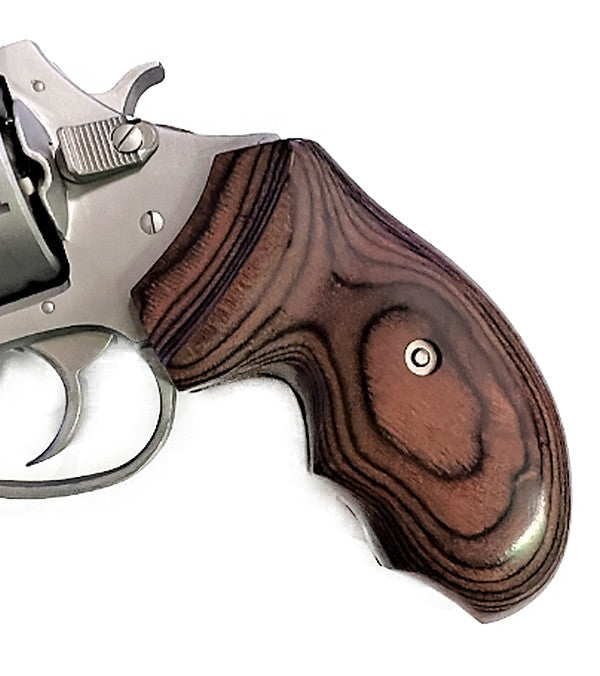 Universal Rosewood Revolver Grips for Charter Arms PRO