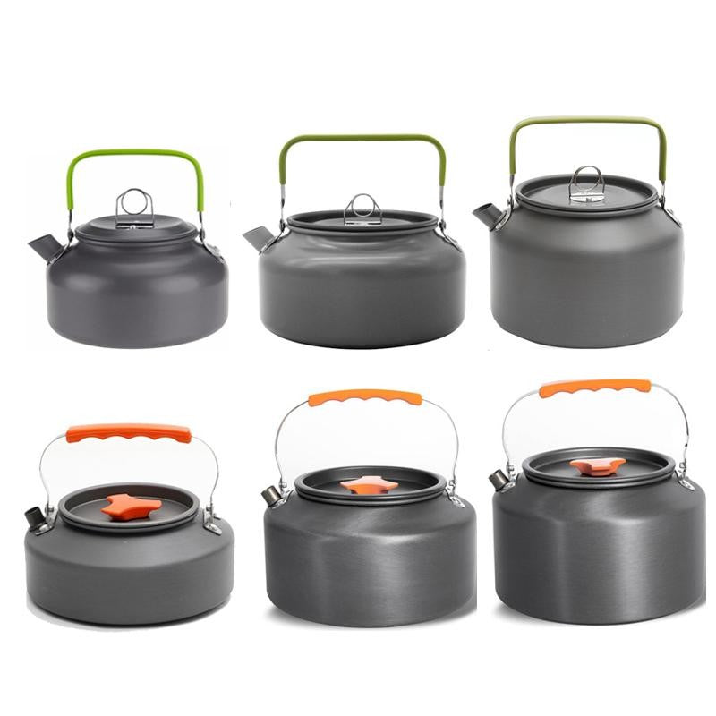 Portable Aluminum Camping Kettle 0.8L-2.5L for Hiking, Picnic & Travel