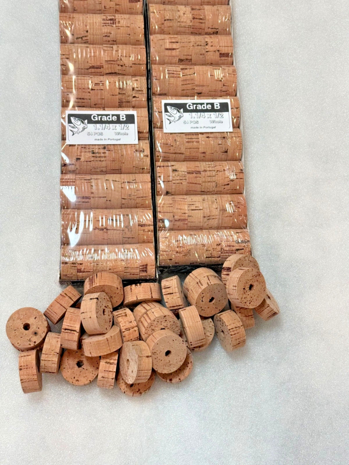 Grade B Cork Rings 1 1/4” x 1/2” for Fishing & Crafts - 100 Pack