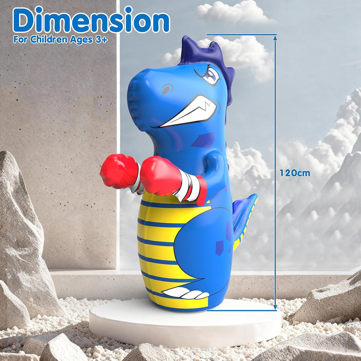 Kids Inflatable Punching Bag - Unicorn & Dinosaur Bop Bag Toys for Active Play