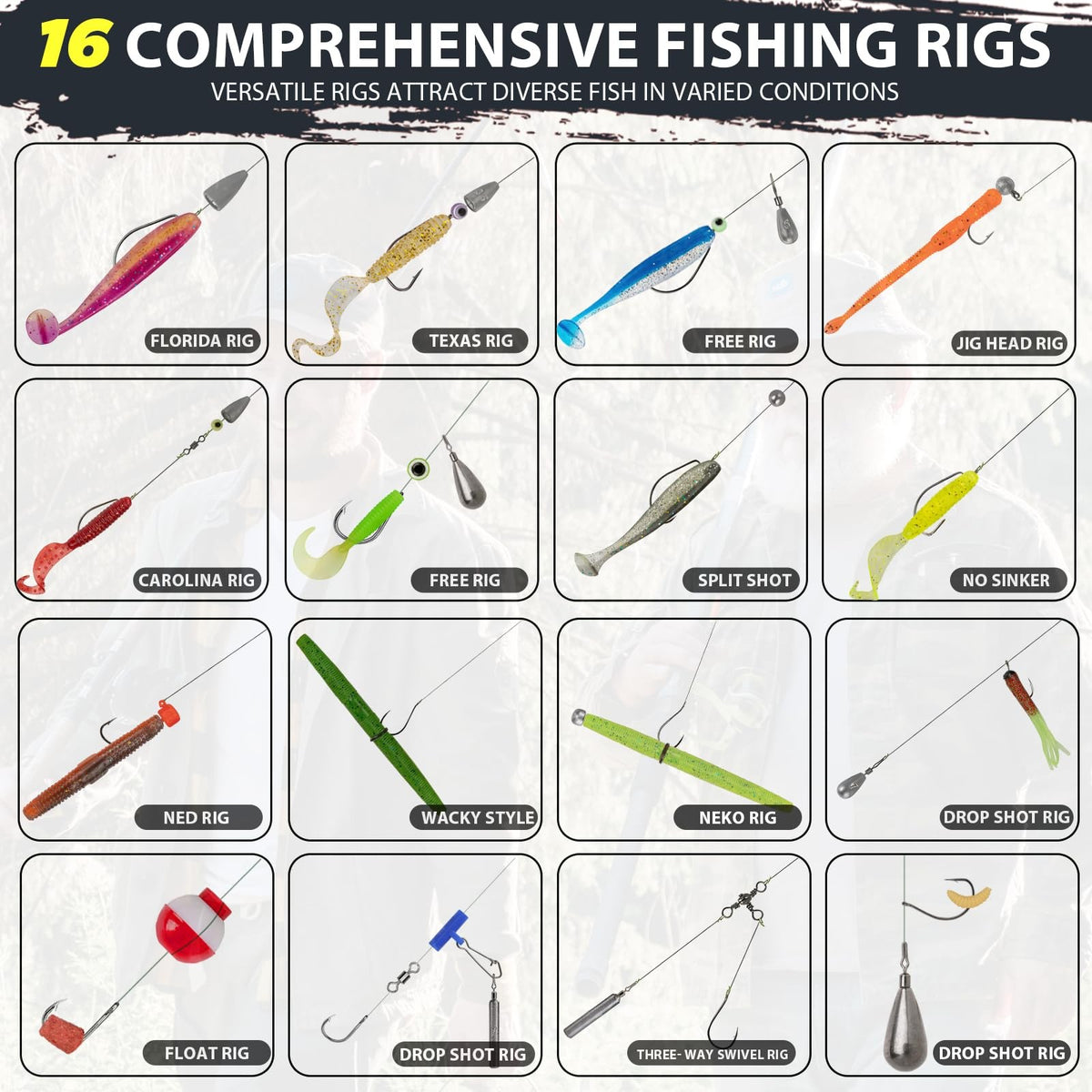 Complete Fishing Tackle Kit Set with Lures, Hooks, Accessories & Tackle Box