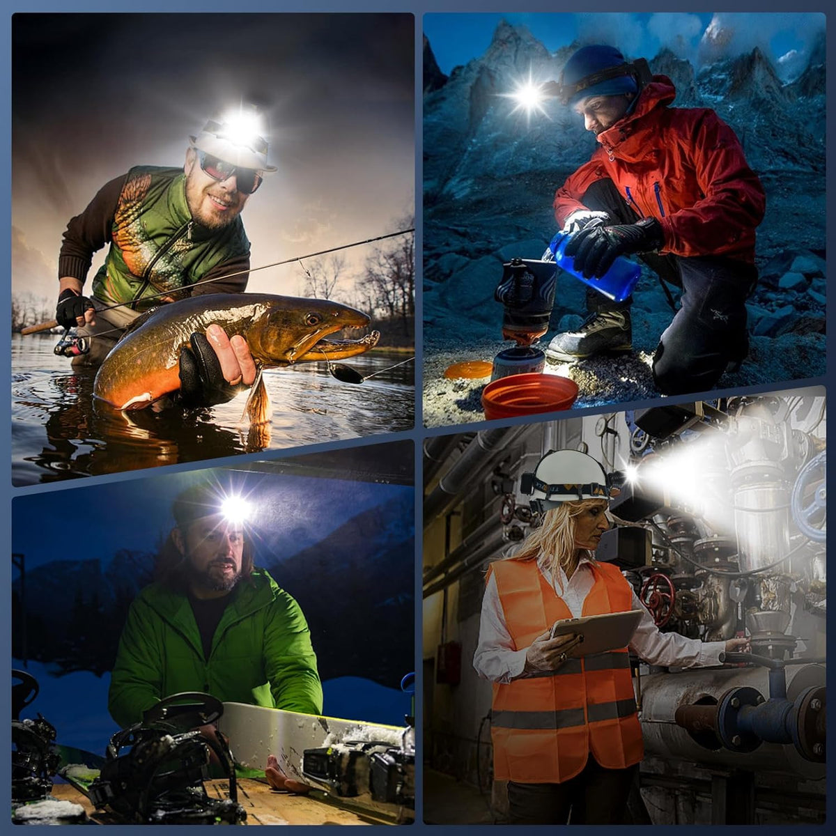 Rechargeable LED Headlamp with High Brightness & Waterproof Design