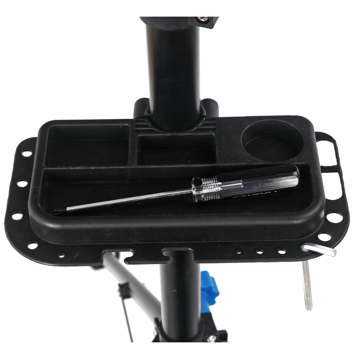 Adjustable Bicycle Repair Stand with Foldable Legs and Tool Tray