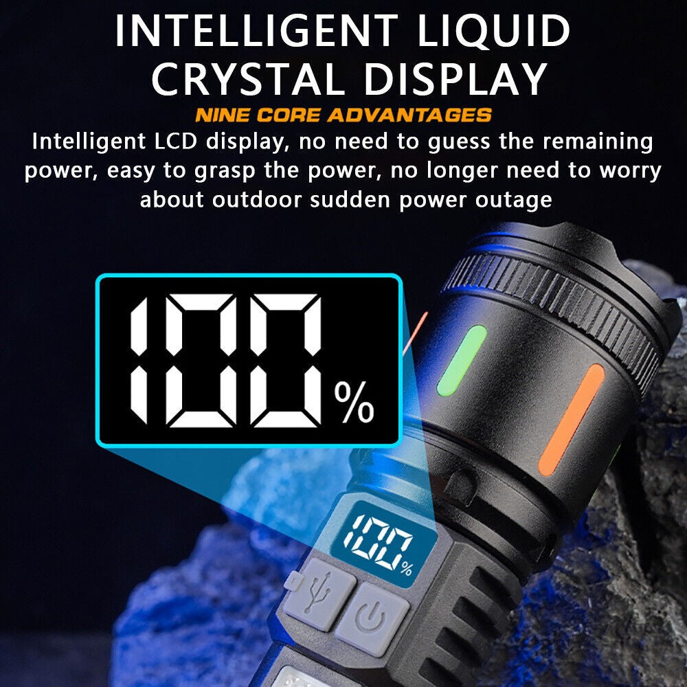 High-Lumen Rechargeable LED Tactical Flashlight 2 Pack - Waterproof & Multi-Mode