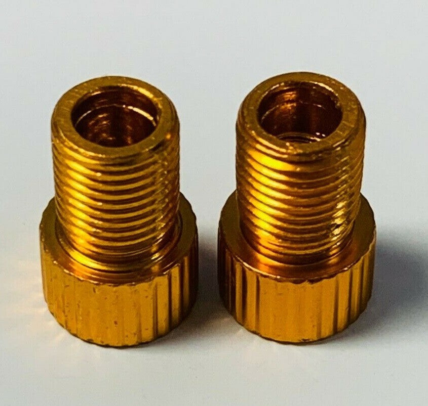 2 Pack Presta to Schrader Valve Adapter Brass Bicycle Tire Conversion
