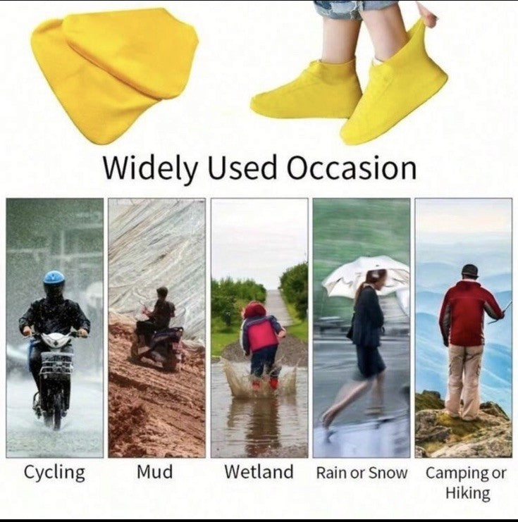 Reusable Waterproof White Latex Shoe Covers for Rain Boots - Unisex