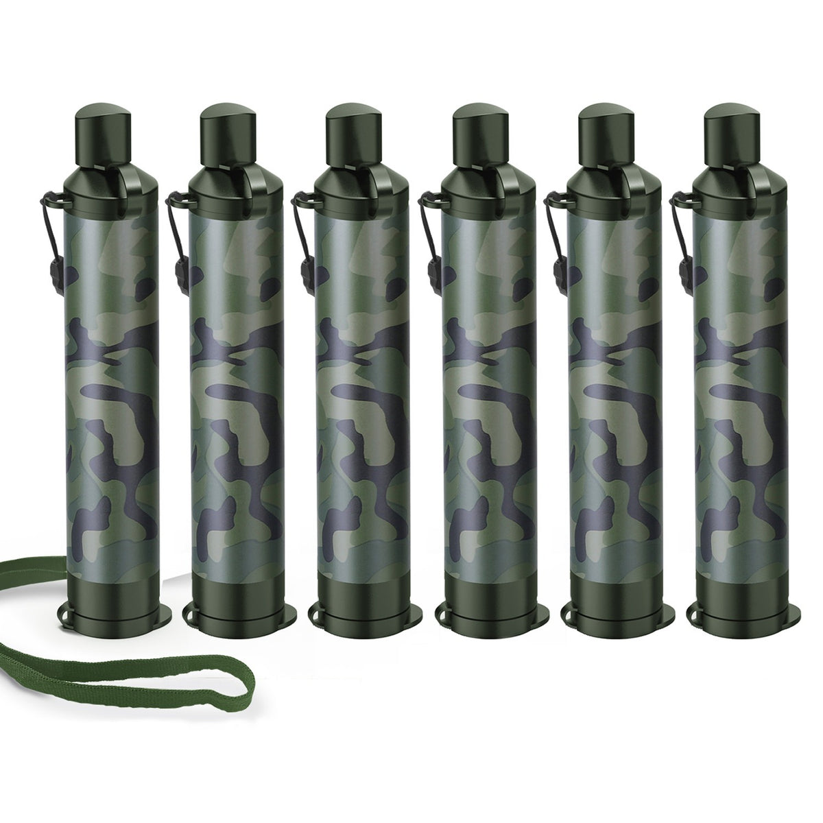Water Filter Straw 6-Pack Portable Water Purification for Camping & Emergency