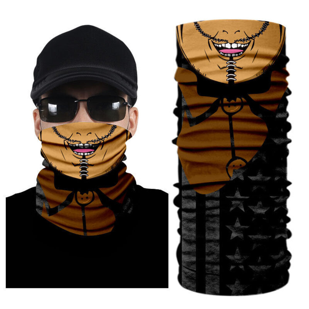 Unisex 3D Skull Neck Gaiter Face Mask - UV Protection, Multi-Way Wearable