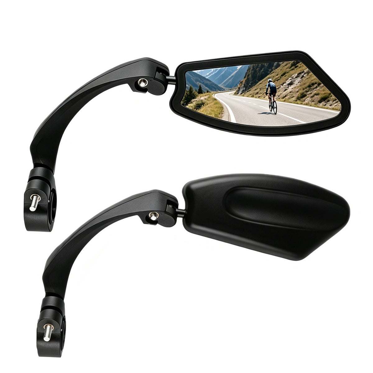 Bike Handlebar Rear View Mirrors Pair - Adjustable Rectangle Back Mirrors for E-Bike & Bicycle