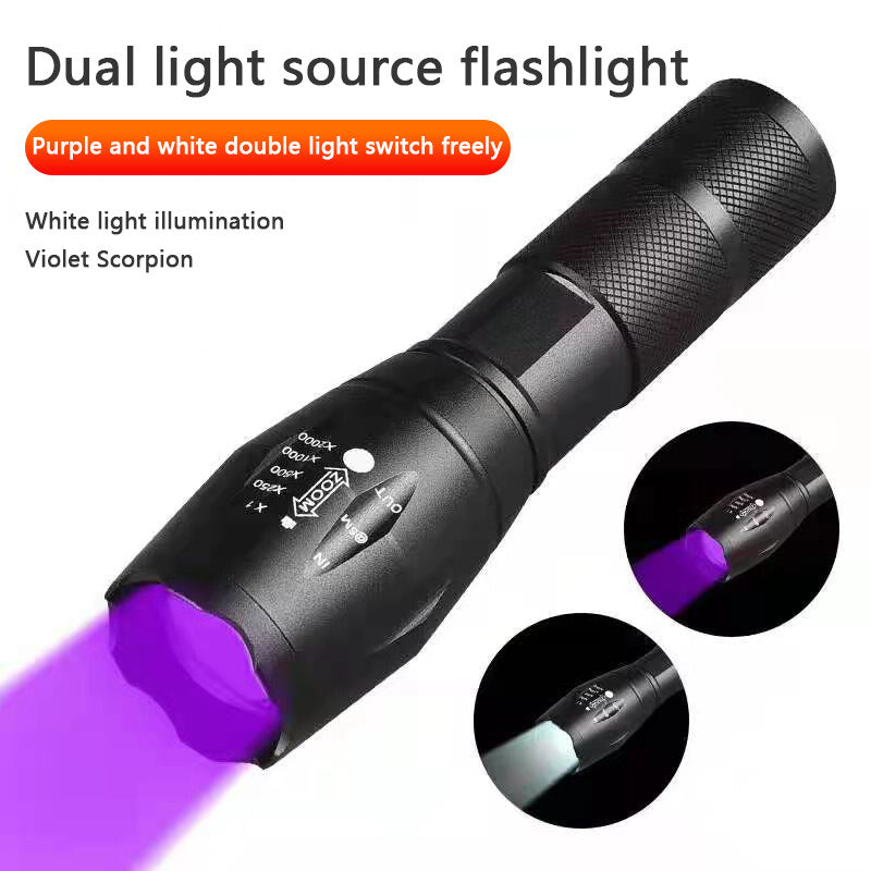 High Power UV Flashlight 990000lm Blacklight Torch for Currency Detection