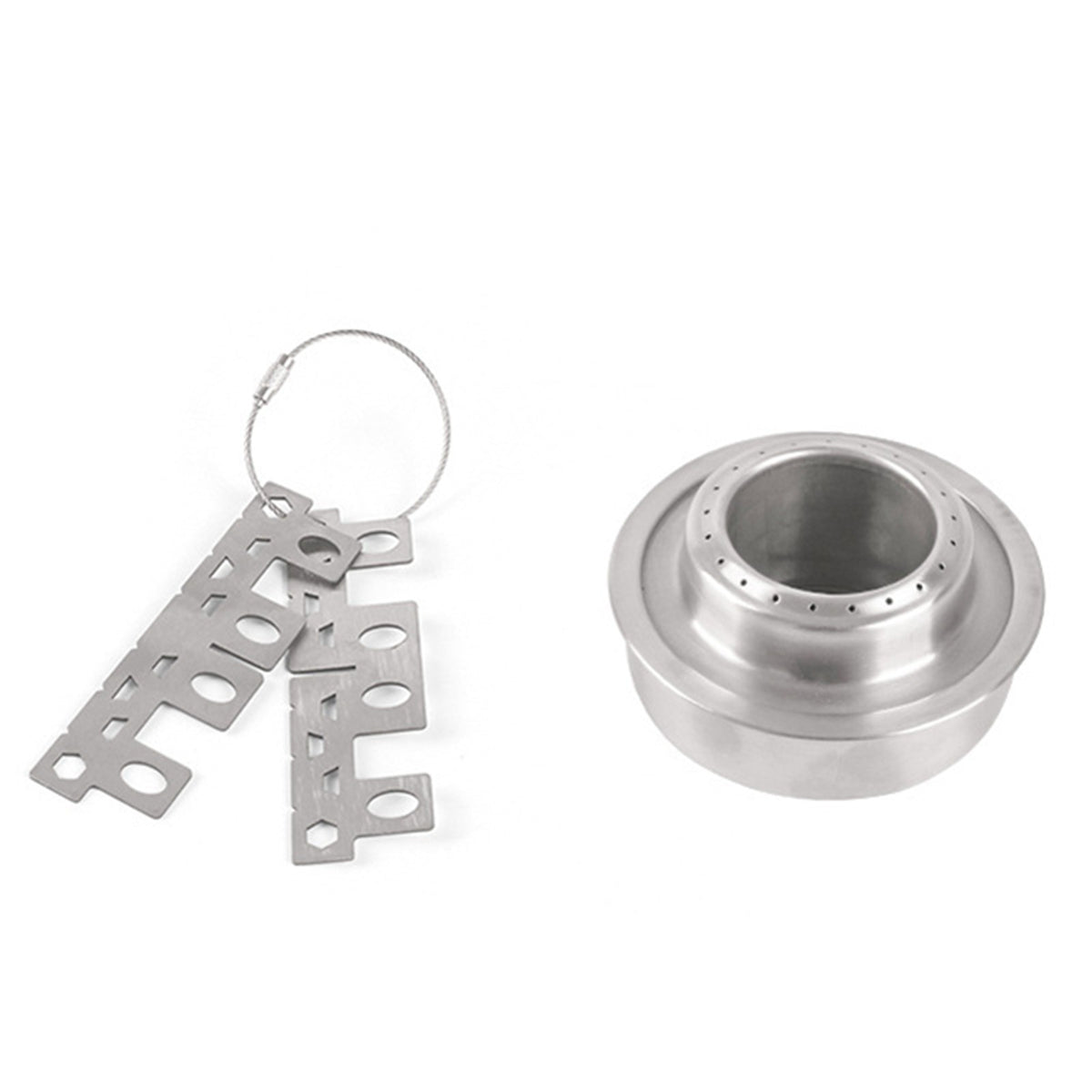 Mini Stainless Steel Camping Alcohol Stove with Cross Stand - Lightweight & Portable