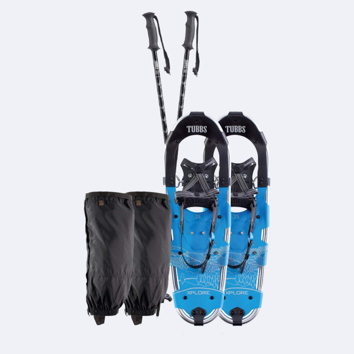 Men's Snowshoe Kit with Adjustable Poles, Gaiters & Lightweight Frame