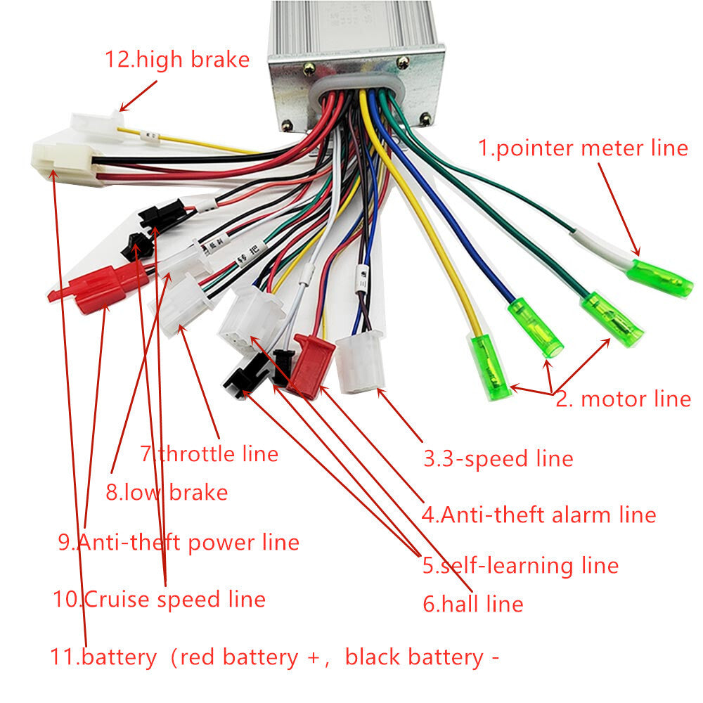 36V-48V 350W Electric Bicycle Motor Controller for E-Bikes & Scooters