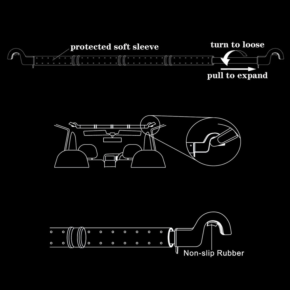 Heavy Duty Adjustable Car Fishing Rod Rack - Fits SUVs Vans Trucks