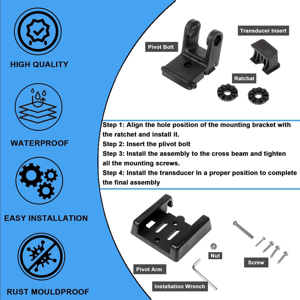 Marine Fish Finder Transducer for Humminbird Helix 5-12 with Temp Sensor