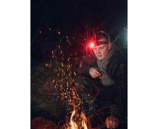 USB Rechargeable LED Flashlight with Red and White Lights - 1100 Lumens, Magnet, Multi-Mode