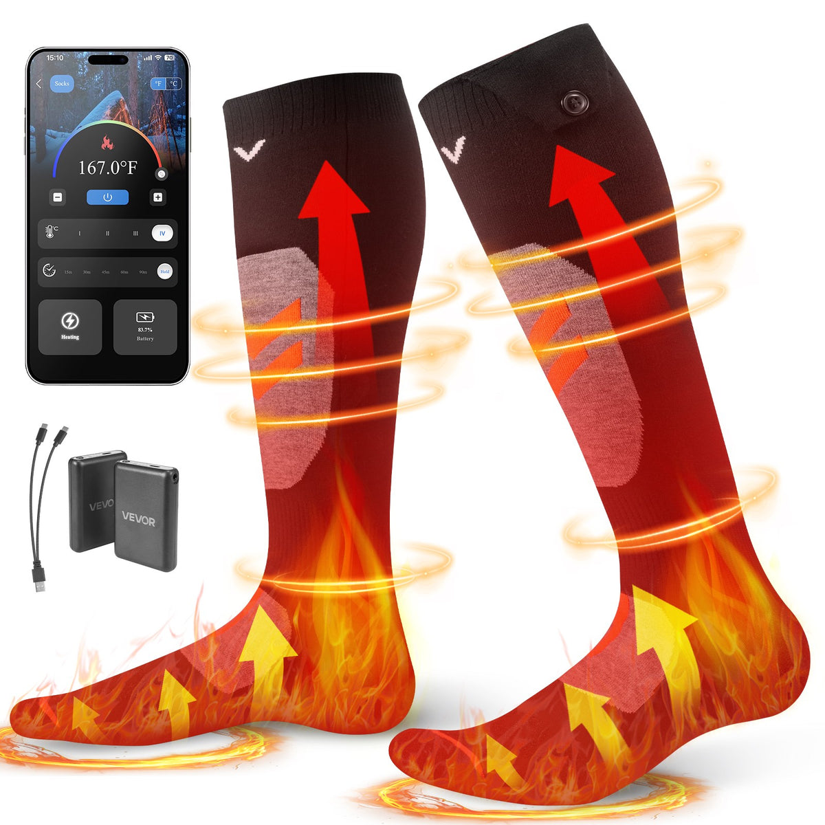 Rechargeable Heated Socks for Cold Weather Outdoor Activities