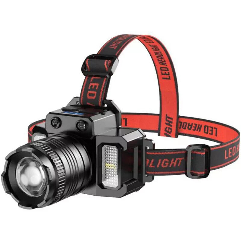 Rechargeable LED Headlamp with 5 Light Modes, Adjustable & Waterproof