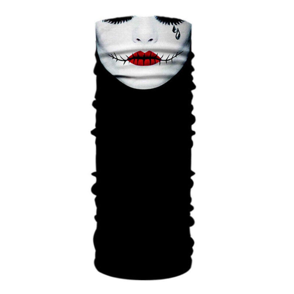 Unisex 3D Skull Neck Gaiter Face Mask - UV Protection, Multi-Way Wearable