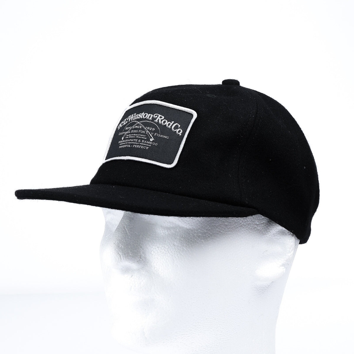 Winston Powerful Perfect Hat - Wool & Polyester Black Sun Hat with Custom Patch