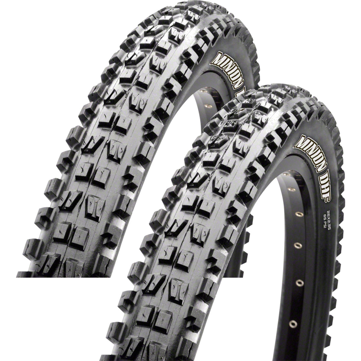 Maxxis Minion DHF 24x2.4 Mountain Bike Tires - Pack of 2, Black, Folding Clinchers