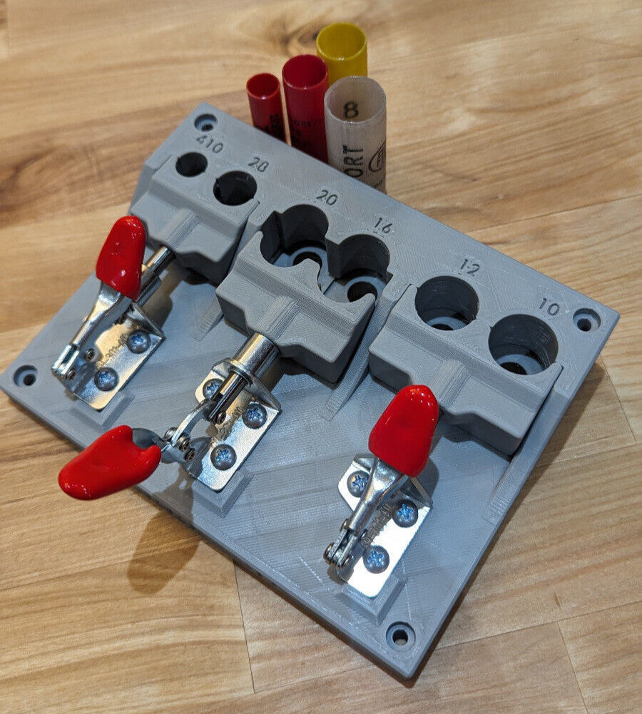 Shotgun Shell Hull Roll Crimp Clamp Vise for 10-410 Gauge with Mount Screws
