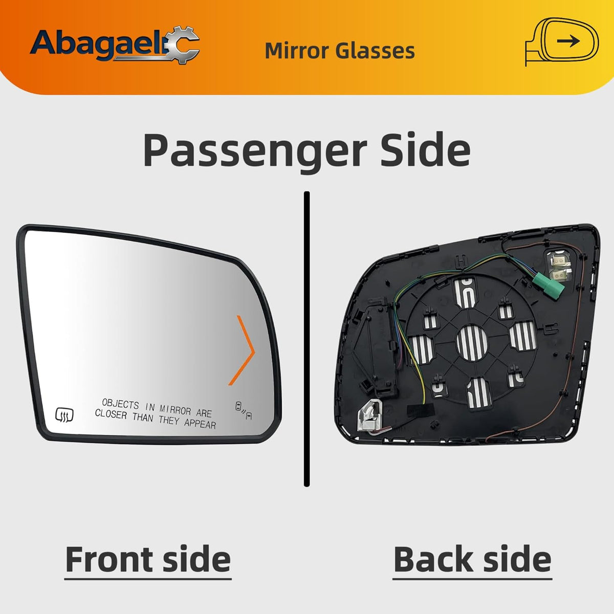 Passenger Side Heated Mirror Glass for Toyota Sequoia Tundra 2008-2020