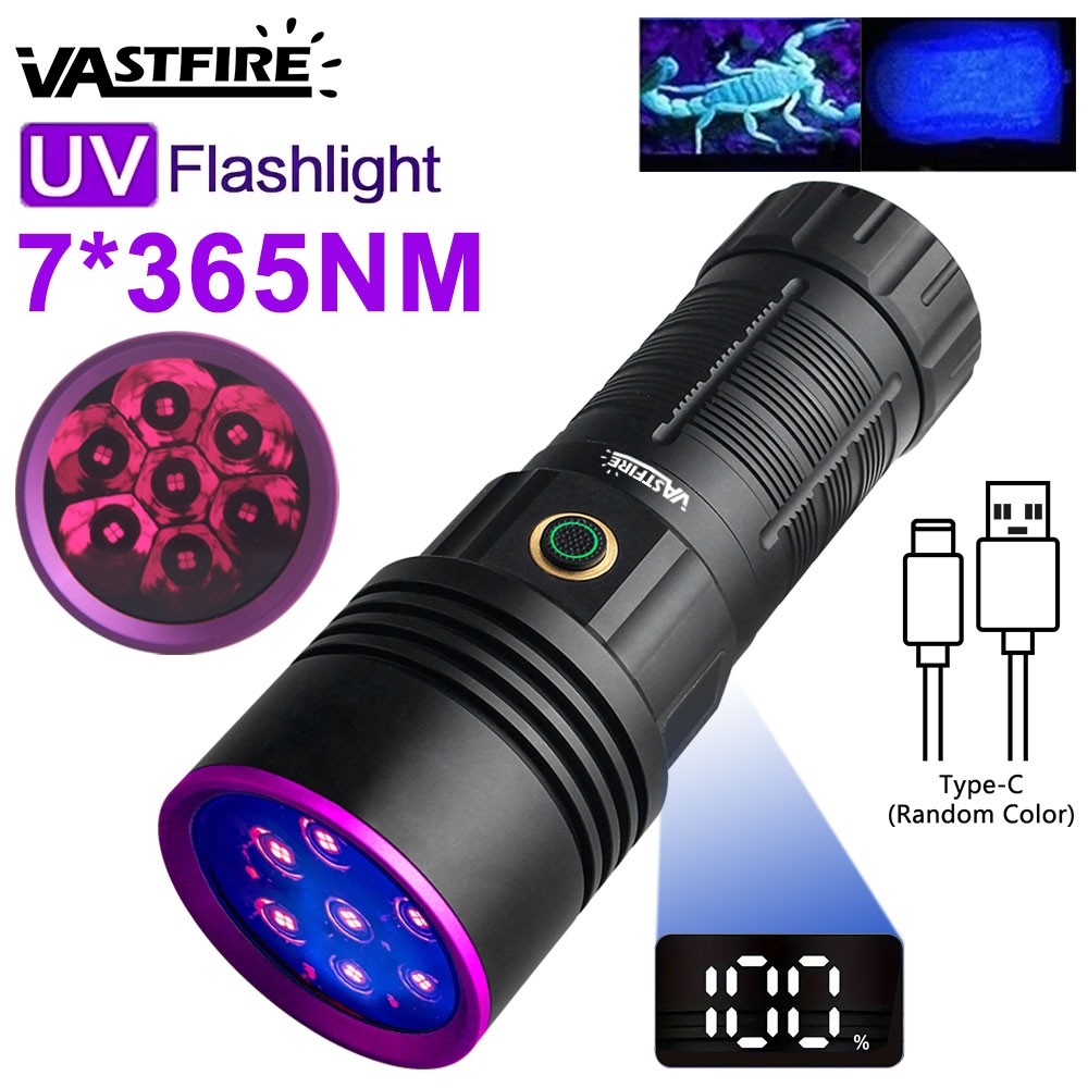 UV Flashlight Torch for Pet Stain Detection Rechargeable UV Light