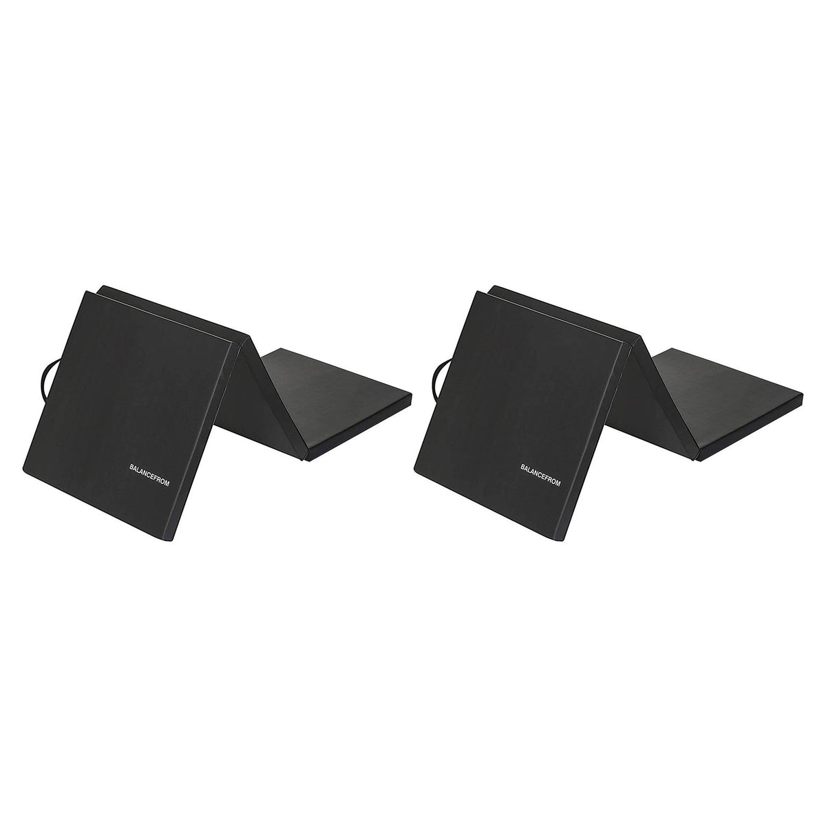 6x2ft Folding Exercise Mat 3-Panel Workout Floor Mat - Black 2 Pack