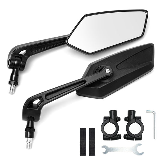 2 Pack Adjustable Bike Rear View Mirrors for Mountain, E-Bike & Motorcycle