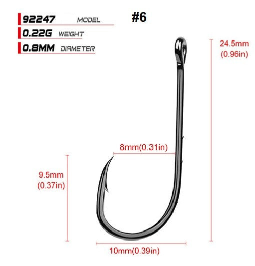 High Carbon Steel Baitholder Fishing Hooks Assortment - Multiple Sizes & Quantities