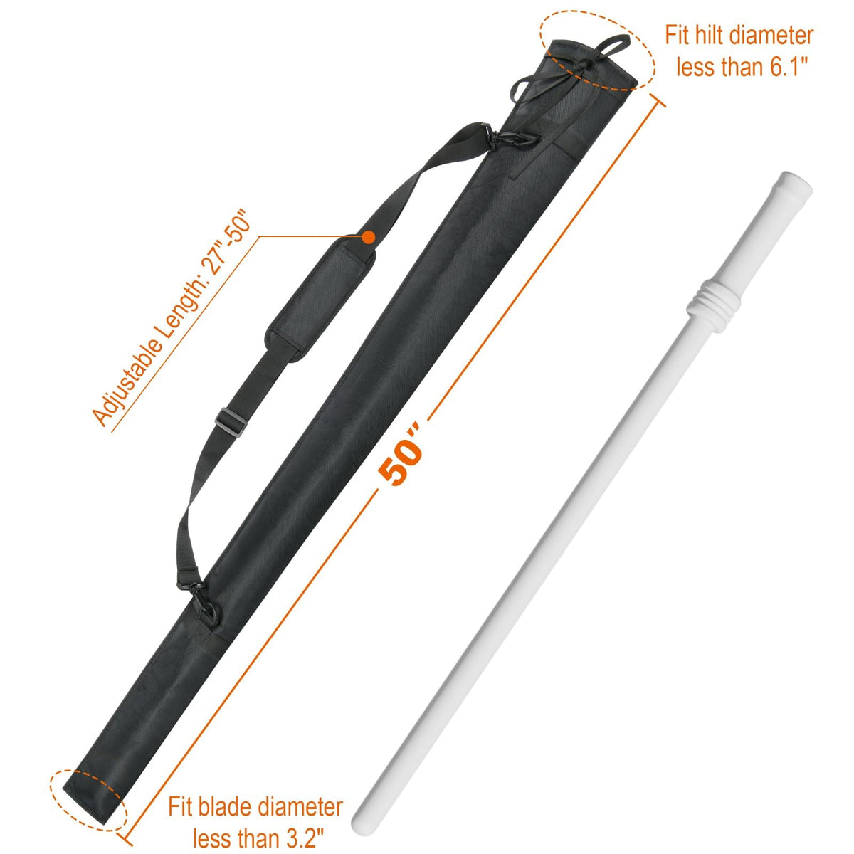 50-Inch Lightsaber Carrying Bag with Shoulder Strap - Heavy Duty Sheath for Cosplay & Collectibles